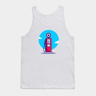 Gas Station Cartoon Illustration Tank Top